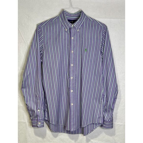 Ralph Lauren Other - Ralph Lauren Purple Green Stripe Button Down Shirt Men's Medium Classic Pony
